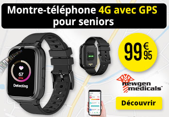 Montre-téléphone 4G avec GPS pour seniors Newgen Medicals - ZX5482