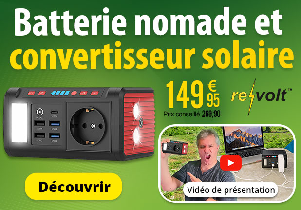 Batterie nomade et convertisseur solaire HSG-240 - 88 Wh Revolt - ZX3016