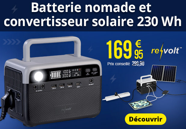 Batterie nomade LifePO4 et convertisseur solaire 230 Wh HSG-230 Revolt - ZX3735