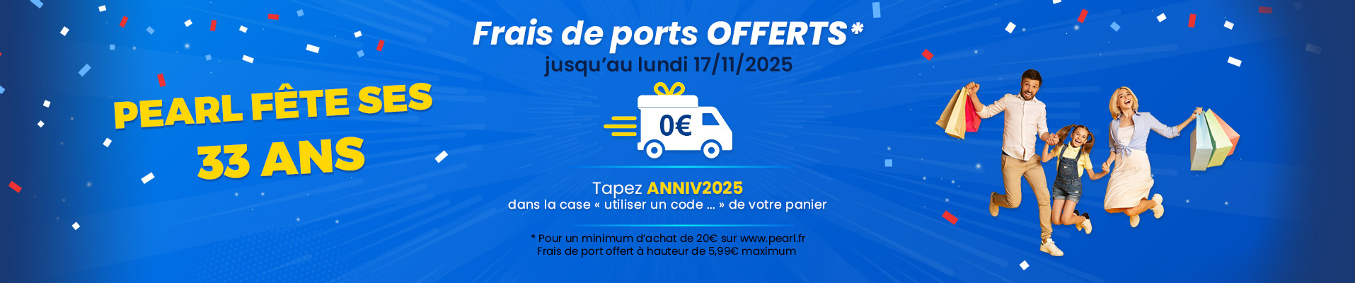 Pearl fête son anniversaire - Frais de port gratuits