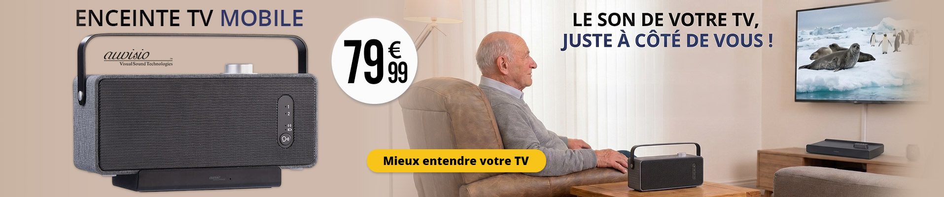 EnceinteTV mobile avec transmission numérique sans fil Auvisio - ZX3935