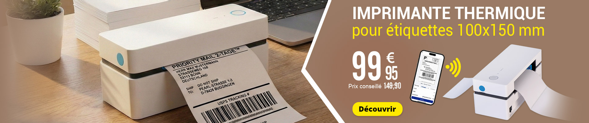 Imprimante thermique connectée pour étiquettes 100x150 mm TD-350.app Callstel - ZX7848