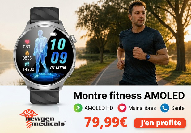 Montre fitness connectée FBT-230 avec écran AMOLED et fonction mains libres Newgen Medicals - JX7069