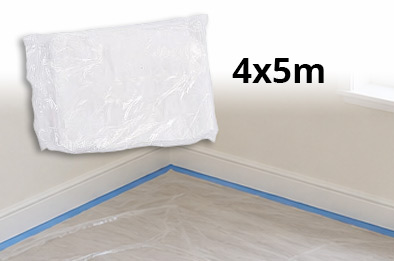 Bâche de protection transparente de 4 × 5 m pour protéger le sol pendant les travaux de peinture