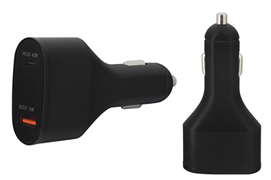 Chargeur allume-cigare de face et de profil