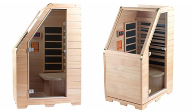 sauna infrarouge sous differents angles