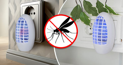 prise branchée sur secteur avec un logo anti moustique