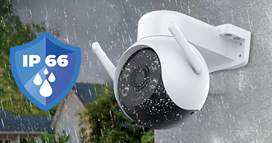 Caméra extérieure 4K résistante aux intempéries sous la pluie avec certification IP66