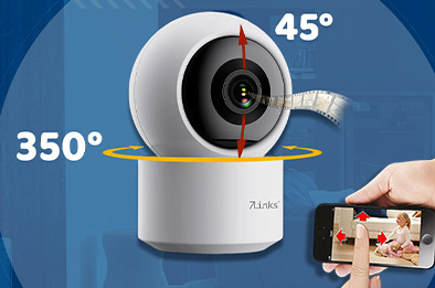 Rotation 350° / inclinaison 45° + contrôle mobile