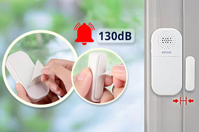 Alarme porte fenêtre 130 dB avec capteur magnétique et télécommande pour protection anti-intrusion